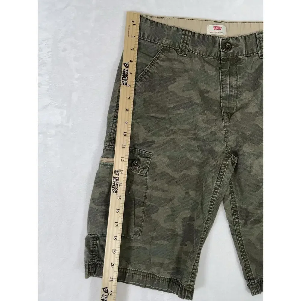 Levis Shorts Mens 18 Regular 29 Waist Camouflage Military Workwear Cargo Casual